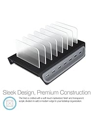 naztech 7-Port múltiples usb estación de carga Dock y organizador teléfono celular Docking para teléfonos inteligentes iPhone 7 7 Plus, 6 6S Plus, 5S 5 C 5 4S, iPad Pro Air Mini 3 2 1, Samsung galaxias