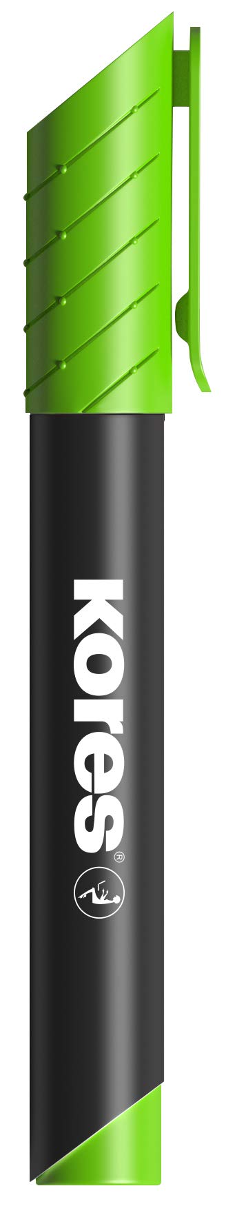 Kores - Permanent Marker Pens - K-Marker XP2, Chisel Tip with Low-Odour Ink - Waterproof Marker Pens for All Surfaces - Back to School Supplies, Office Supplies - Pack of 12