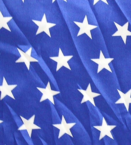 Leaf Sison White Patriotic Stars Blue Satin Fabric Sewing Clothing by Yard (Blue)
