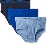 2(X)IST Mens Essential Cotton 3 Pack Fly Front Brief, Varsity Navy/Cobalt, 36