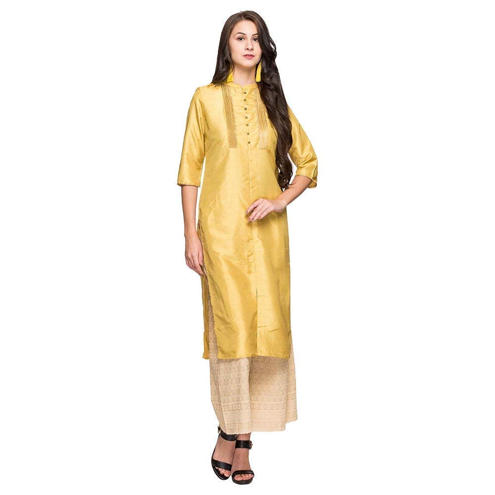 lookline women's lucknow chicken art work embroidred cotton palazzo
