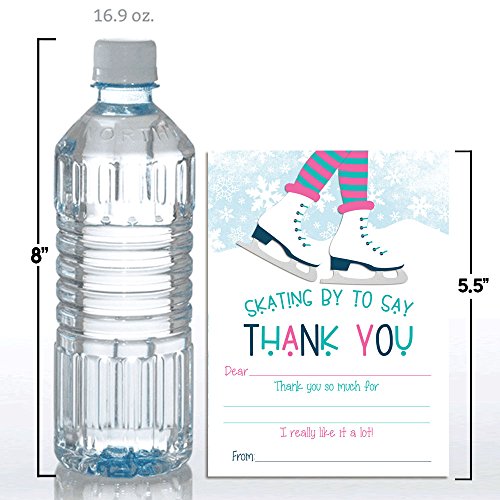 image for Ice Skating Birthday Thank You Notes for Girls, Ten 4