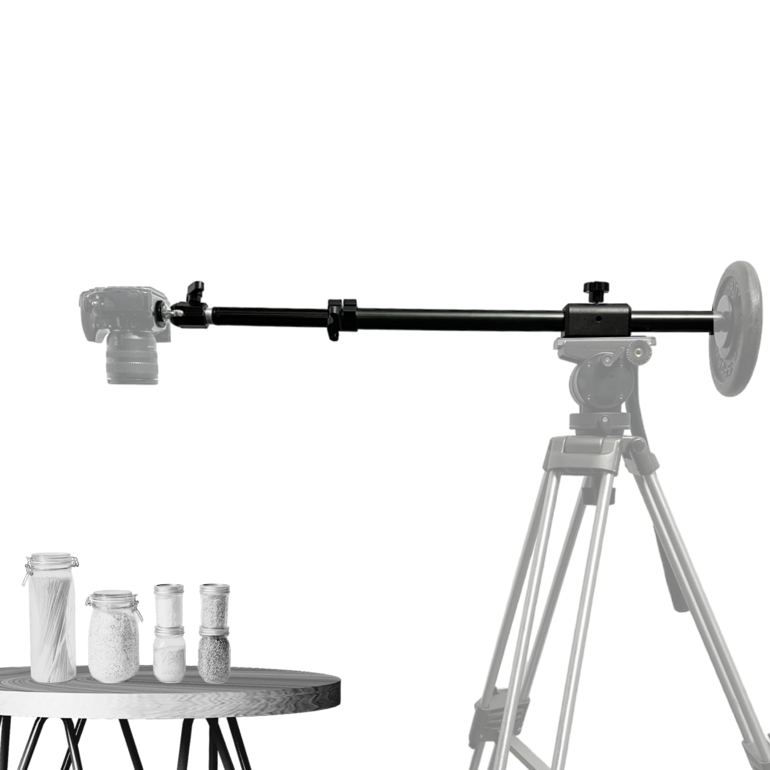 Glide Gear OH 50 DSLR Camera/iPhone Photo Video Overhead Heavy Duty Metal Mount Stand Adjustable 36" Pole Tripod Extension Arm Stand w/Ball Head