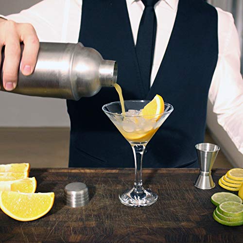 BARVIVO Professionelles Cocktail Shaker Set mit doppeltem Jigger und Zwei Alkohol Ausgießern - 710ml Martini Shaker… – Bild 5