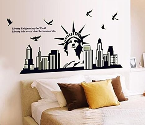 Amazon 賃貸ok 自由の女神 畜光 光るウォールステッカー アメリカlove ウォールステッカー オンライン通販