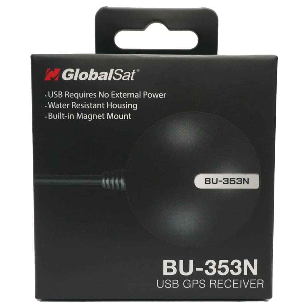 GlobalSat BU-353N USB GPS Receiver, Black Made in Taiwan