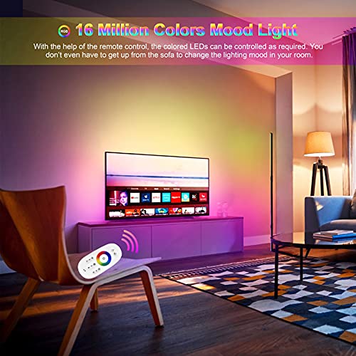 Meifan LED Corner Floor Lamp, Living Room Standing Lamp with Dimming