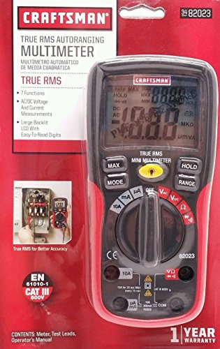 Craftsman True RMS Auto-Ranging Multimeter 34-82023 CAT III 600V
