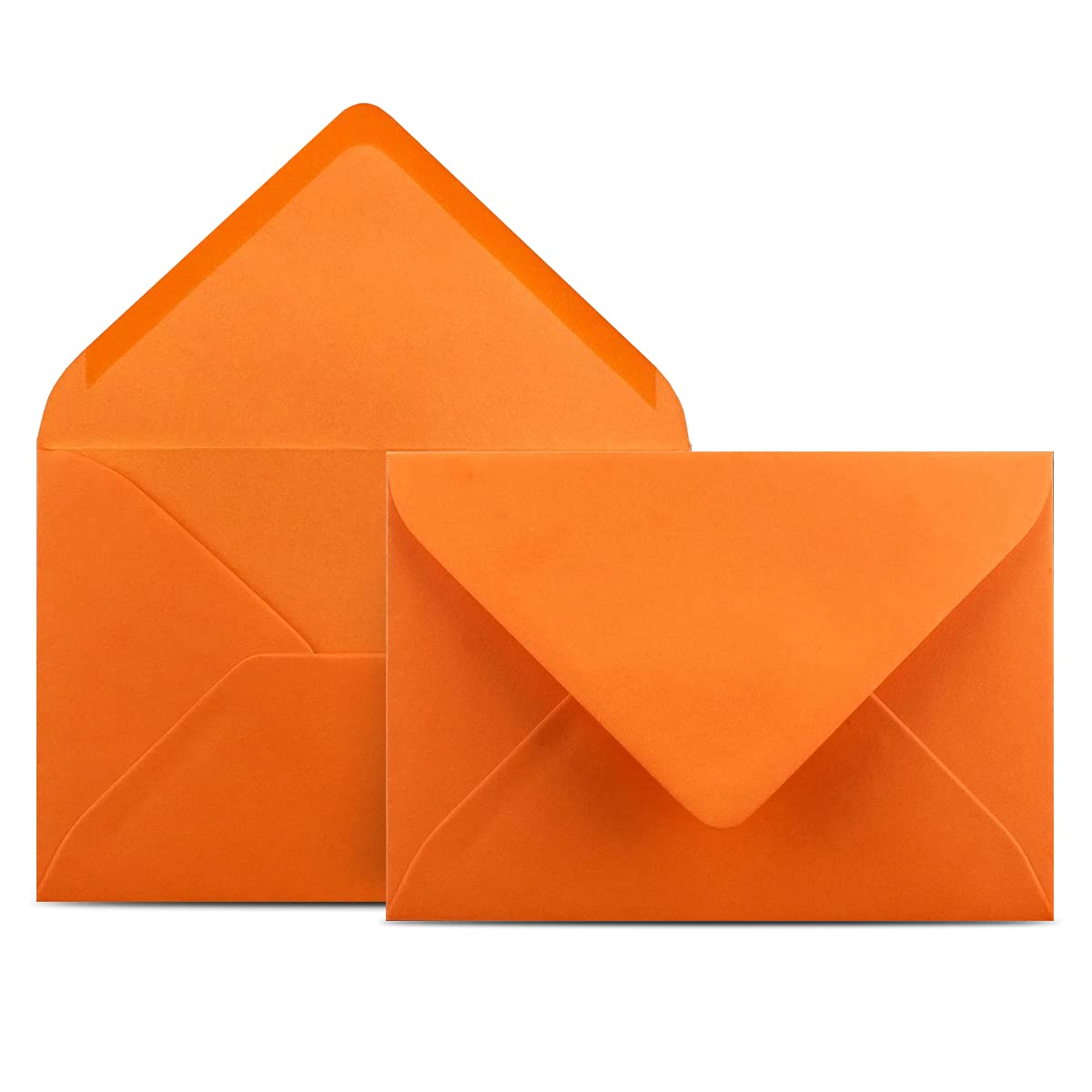 COLOURS-4-YOU Envelopes, DIN C6, Orange, 11.4 x 16.2 cm, 80 g/m² Envelopes with Wet Glue, Pointed Flap, without Window, Pack of 100