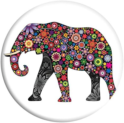 Cute Cell Phone Holders, Multi-Function Expanding Stand Mounts For Smartphones And Tablets, Colorful Mandala Elephant Pattern Phone Stand Mounts -- (White)