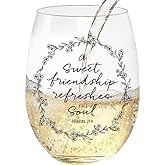 LITTLEBIGGER Friendship Gifts for Women – 15 oz Scratch-Resistant Wine Glasses, Sister Birthday Gifts,Birthday Gifts for Friend, Gifts for Christians – Wine Glasses for Women