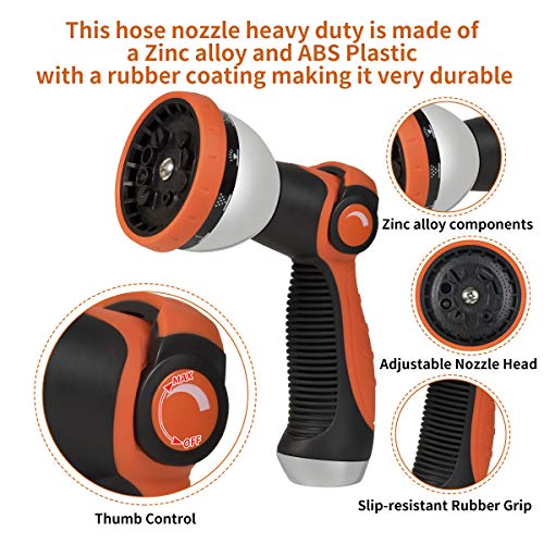 Garden Hose Expandable Flexible Water Hose 100ft- Lightweight Durable 3750D with New 3/4 Nozzle Solid Brass Repairable Connectors / 10-Way Professional Zinc Water Spray Nozzle (100 FT)
