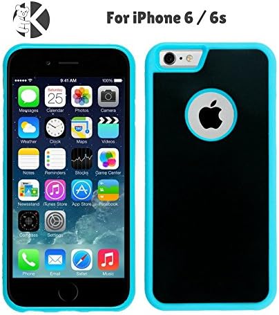 Koala Stick Anywhere Phone Case – For iPhone 6 / 6s – Nano Suction Cups Stick to Flat &amp; Smooth Surfaces to Defy Gravity – Hands-free or Full Body Selfies &amp; Videos – Easy-Clean &amp; Anti-Scratch -Blue