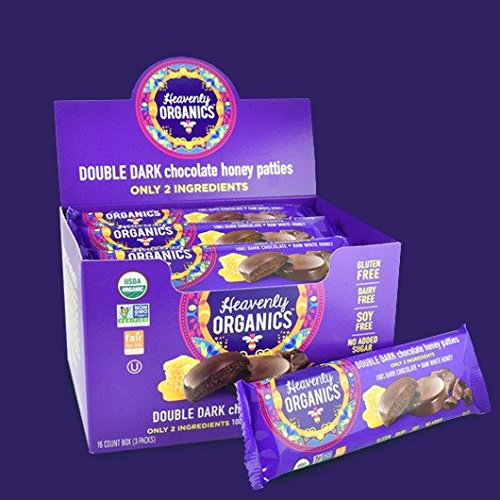 Heavenly organics double dark chocolate honey patties, 1.16 ounce…