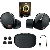 Sony WF1000XM5/B Industry Leading Noise Canceling Truly Wireless Earbuds Black (Renewed) Bundle with 2 YR CPS Enhanced Protection Pack