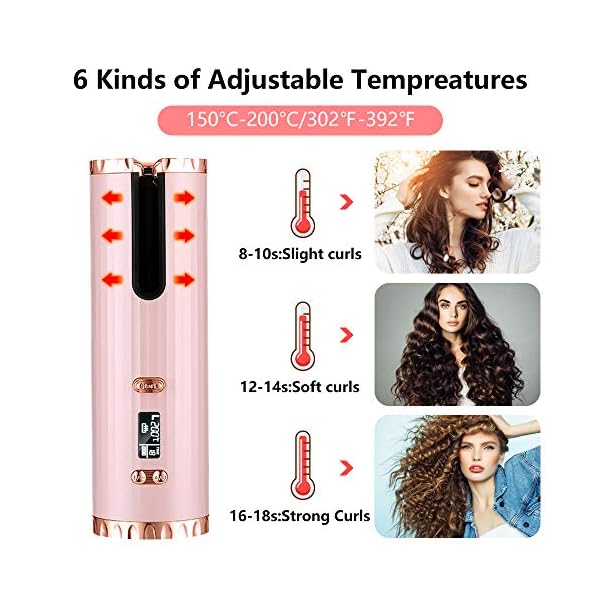 Automatic-Cordless-Hair-Curler-Auto-Wireless-Curling-Iron-Professional-LCD-Display-USB-Rechargeable-Fast-Heating-with-Adjustable-Temperature-Timer-Tangle-Free-Hair-Curling-Wand-for-Travel-Home-Use Automatic Cordless Hair Curler Auto Wireless Curling Iron Professional LCD Display USB Rechargeable Fast Heating with 6…