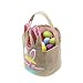 Easter Bunny Basket Egg Bags for Kids,Linen Personalized Candy Egg Basket Rabbit Print Buckets， Easter Eggs Hunt Easter Party Favors Decorations Candy Gifts Toys Storage(Egg-Pink)