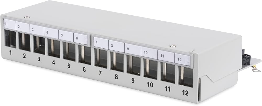 Digitus Desktop Patch Panel 12-Port Shielded Keystone Module Surface Mount Grey