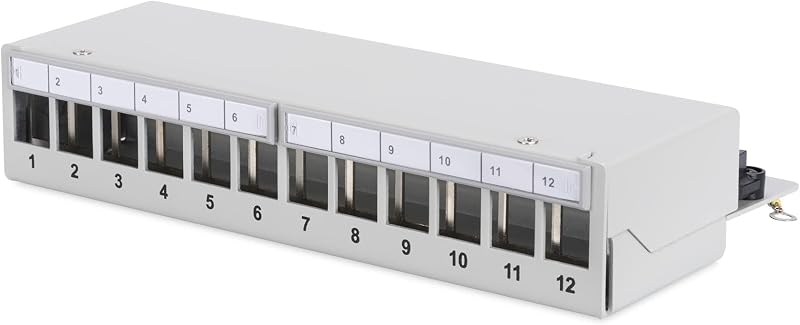 Digitus Desktop Patch Panel 12-Port Shielded Keystone Module Surface Mount Grey