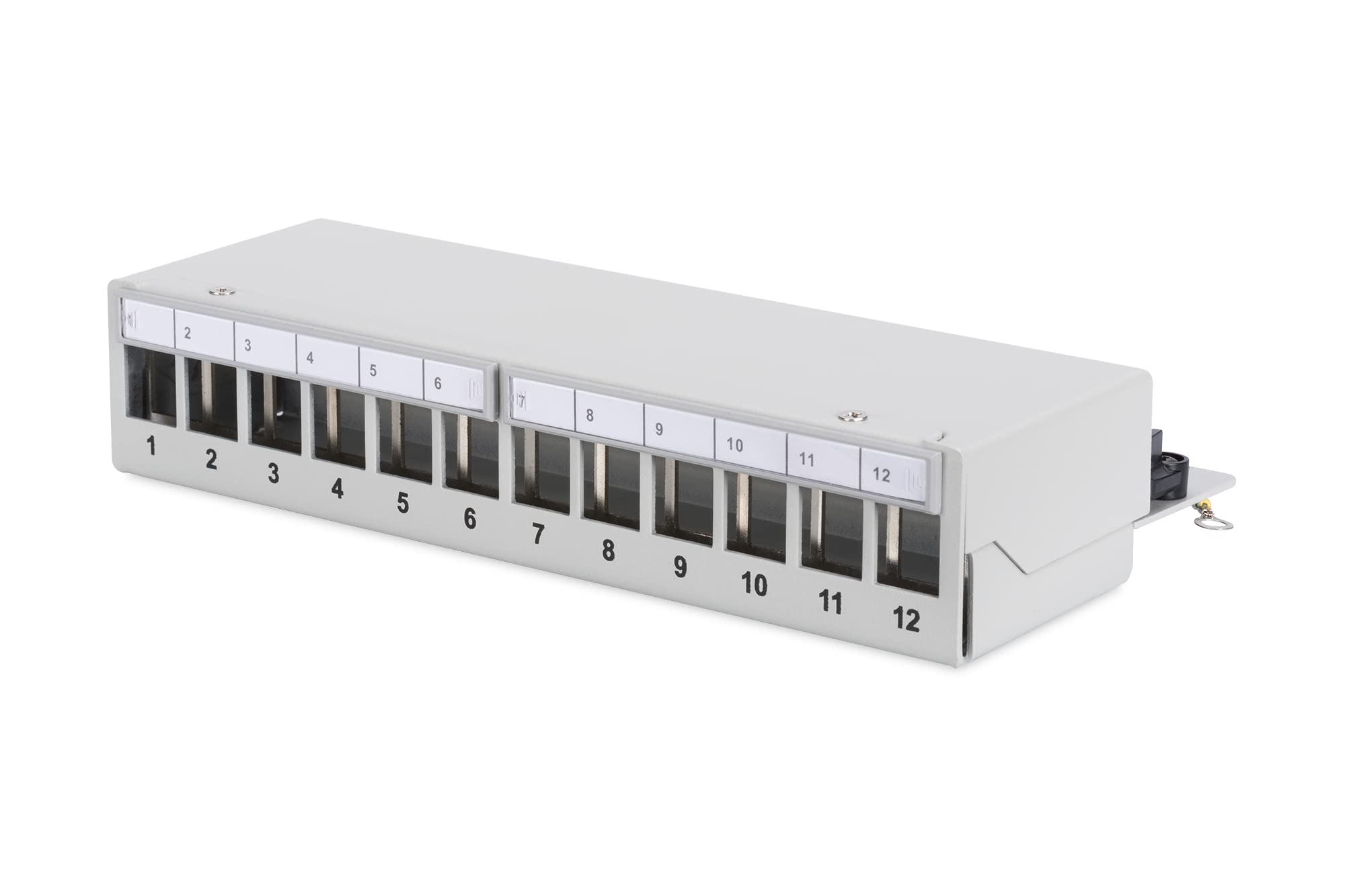 Digitus Desktop Patch Panel - For Keystone Modules - 12-port - Shielded - Patch field - Surface mounting - Grey