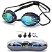 Swimming Goggles Anti Fog Shatterproof UV Protection,No Leaking with Silicone Nose Clip Ear Plugs and Protection Case Swimming Goggles Suit for Men Women Kids-Best Swim Goggles