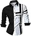 jeansian Men's Slim Fit Long Sleeves Casual Shirts Z014 White L