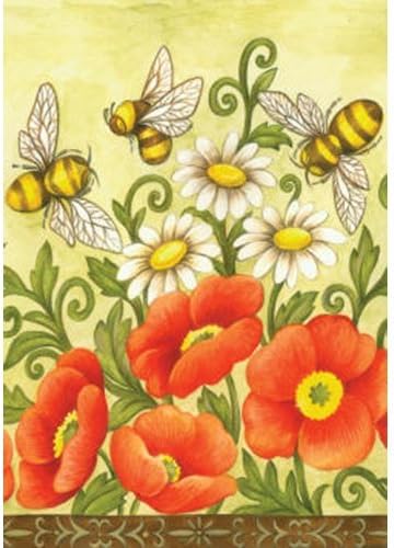 Garden Flag Bees and Wildflowers 12.5 x 18-Inch Decorative USA-Produced Garden Flag