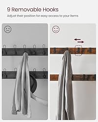 VASAGLE Coat Rack, Hall Tree with Shoe Bench for
