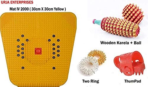 Ramdev Acupressure 5 Product Kit With Power mat Iv 2000 + Ring + Tumb Pad + Wooden Karela + Boll