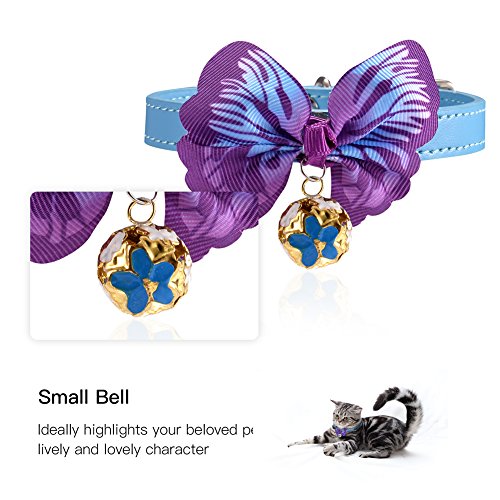 Petacc Lovely Pet Collar Dog Bow Tie Adjustable Pet Bowtie Neckties for Small Cats and Dogs with Bell Charm , pack of 2 (3) - Thumbnail 4