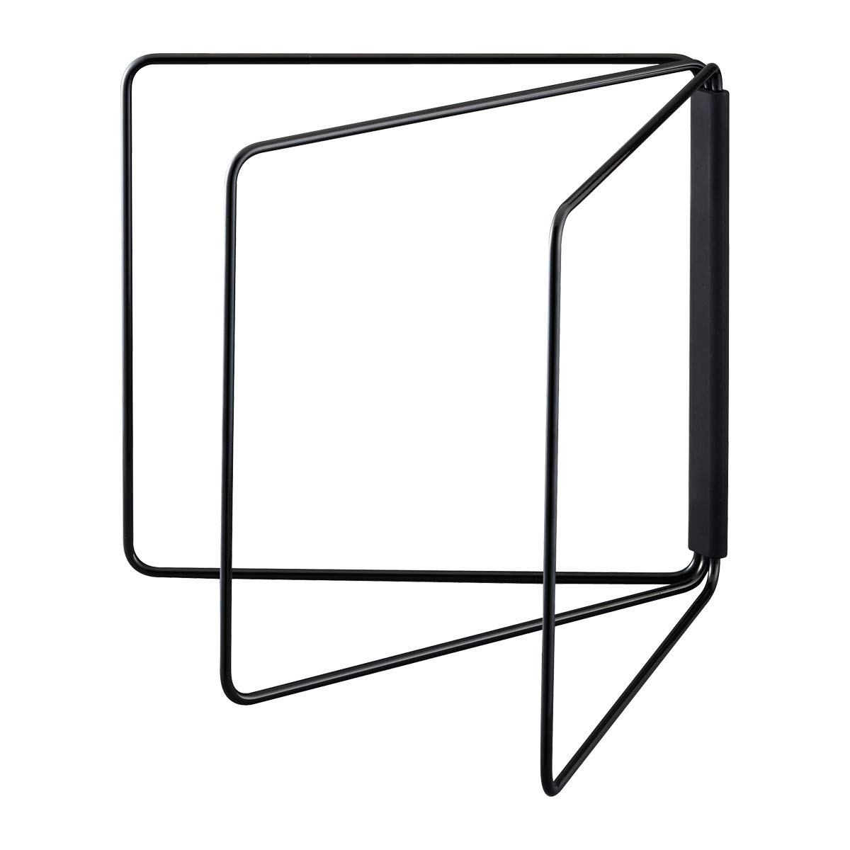 Yamazaki 2788 Tower Foldable Dishcloth Hanger, Black, Steel, Minimalist, 27.5～53.5 x 2.2～54.5 x 25 cm