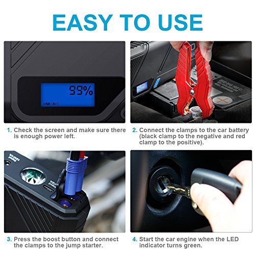 image for DBPOWER 1200A Peak Output Portable Car Jump Starter (for 6.5L gas/5.2L