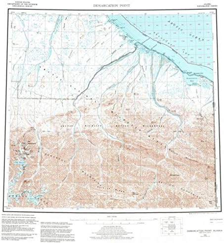 Demarcation Point, Alaska 1955 Map - 18 inches X 24 inches - Frame Ready in any 18x24 frame