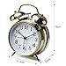 PEAKEEP 4 inches Twin Bell Alarm Clock with Backlight, Battery Operated Loud Alarm Clock (Bronze)