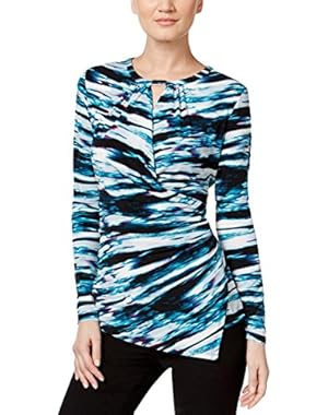 Womens Printed Asymmetric Blouse