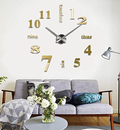 YanCui@ Acrylic Wall Clock Sticker DIY 3D Mirror Wall Stickers , 3