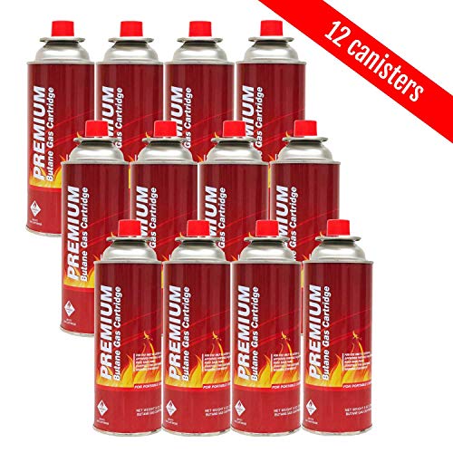 Butane Fuel Canisters for Portable Camping Stoves,Gas Burners, UL Listed (12)