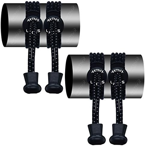 AKTIVX SPORTS Laces, Elastic No Tie Shoelaces that Lock, Black
