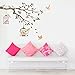 DECOWALL DW-1510BR Birds on Tree Branch with Bird Cages Kids Wall Stickers Wall Decals Peel and Stick Removable Wall Stickers for Kids Nursery Bedroom Living Room (Brown) d?cor