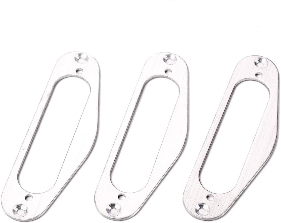 Alnicov 2 Pcs Metal Single Coil Pickup Surround Plate Mounting Ring for Guitar,Silver BigaMart