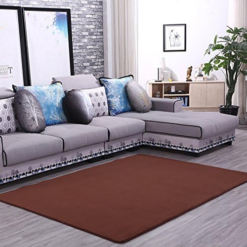 Solid color polyester fiber non-slip mat Thickened coral velvet mat Simple Living room Bedroom Covered with non-slip floor mats-J 200x400cm(79x157inch)