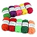 Rainbow Crochet Yarn 10 Skeins Assorted Colors 100% Polyester