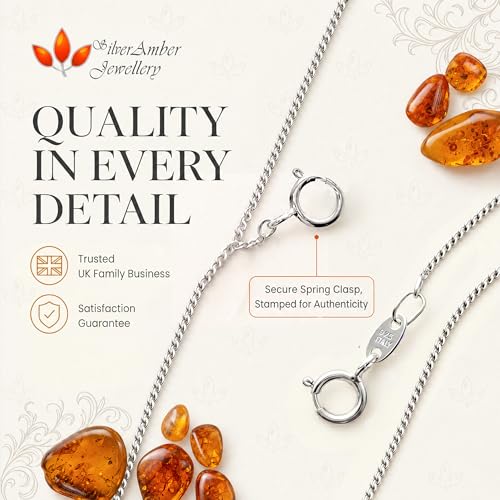 SilverAmber Jewellery UK - Sterling Silver 14" 16" 18" 20" 24" 28" 32" 36" 40" Inch Delicate Italian Curbs, Trace, Snake and other styles Chain Necklace