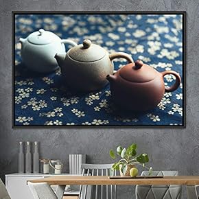 signwin Framed Canvas Wall Art Tea Servings Dark...