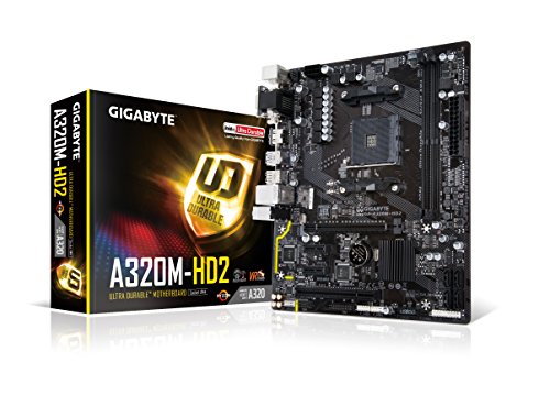 GIGABYTE GA-A320M-HD2 AMD Ryzen AM4 A320 HDMI USB 3.1 Type-A Micro ATX DDR4 Motherboard