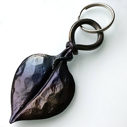 Hand Forged Metal Leaf Keychain - 6 Year Anniversary Gift For Him
