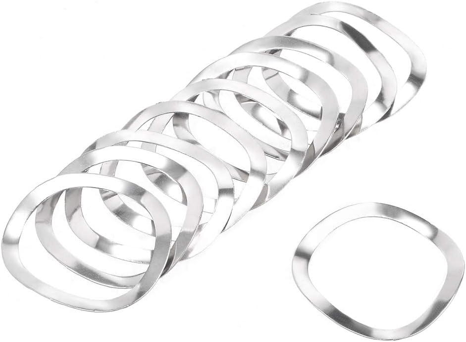 sourcing map 10Pcs 0.98" x 1.22" x 0.01" 304 Stainless Steel Wave Spring Washer for Screw Bolt, 25mmx31mmx0.3mm