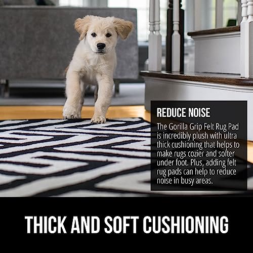 Gorilla Grip Felt and Natural Rubber Stay in Place Slip Resistant Rug Pad, 1/4” Thick, 8x10 FT