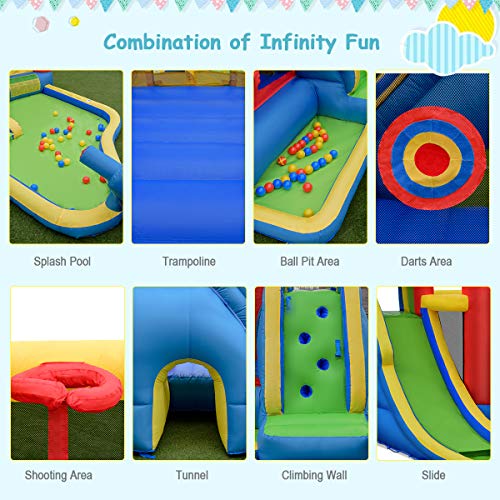 BOUNTECH Inflatable Water Slide, Water Bounce House with Waterslide
