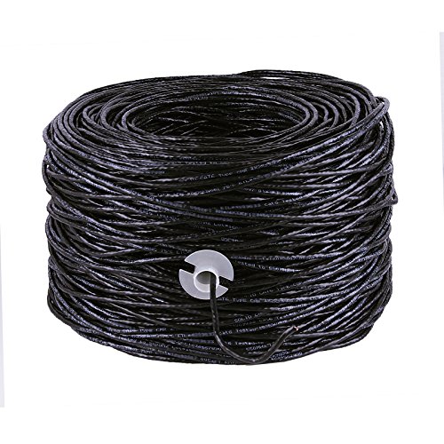 Five Star 1000 ft Cat6 CMR UTP ETL Listed 23AWG 4 Pairs Solid Copper Internet Network Ethernet cable PVC Black